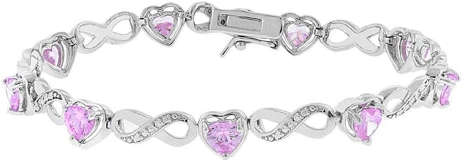 Cate & Chloe Amanda 18k Gold-Plated Heart Tennis Bracelet with Round Cut Simulated Diamond Crystals, 7.5 Elegant Jewelry for Women, Giftable Accessory for Her on Christmas, Birthday, and Anniversary