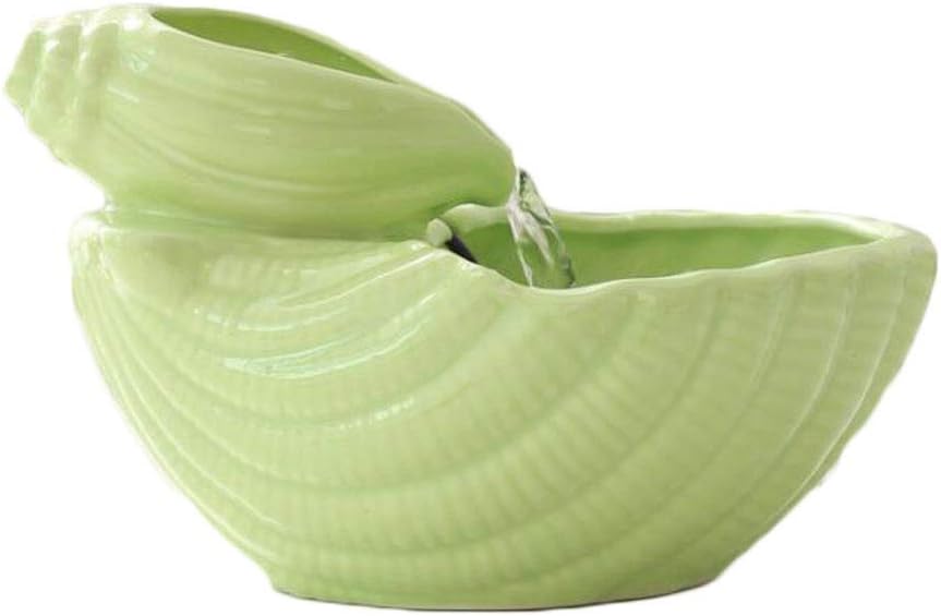 Home Kitchen Tabletop Fountains Ceramic Tabletop Water Fountain Indoor Circulating Water Fountain Desktop Relaxing Fountain Water Feature Yoga Decoration Color : Green