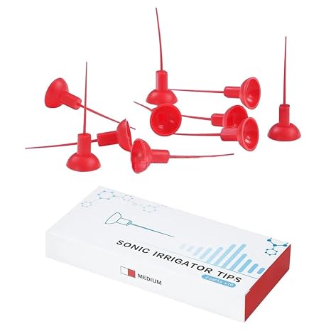 20pcs Endo Sonic Activator Tips, Dental Sonic Irrigator Tips, Endodontic Activation Root Canal Irrigation Tips (Red-25/04)