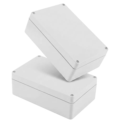 Junction Box Pack of 2 Junction Box Waterproof IP65 Junction Box ABS Electrical Connection Boxes DIY Plastic Case Wiring Distribution Box Flat Surface-Mounted Switch Box (20 x 12 x 5.6 cm)