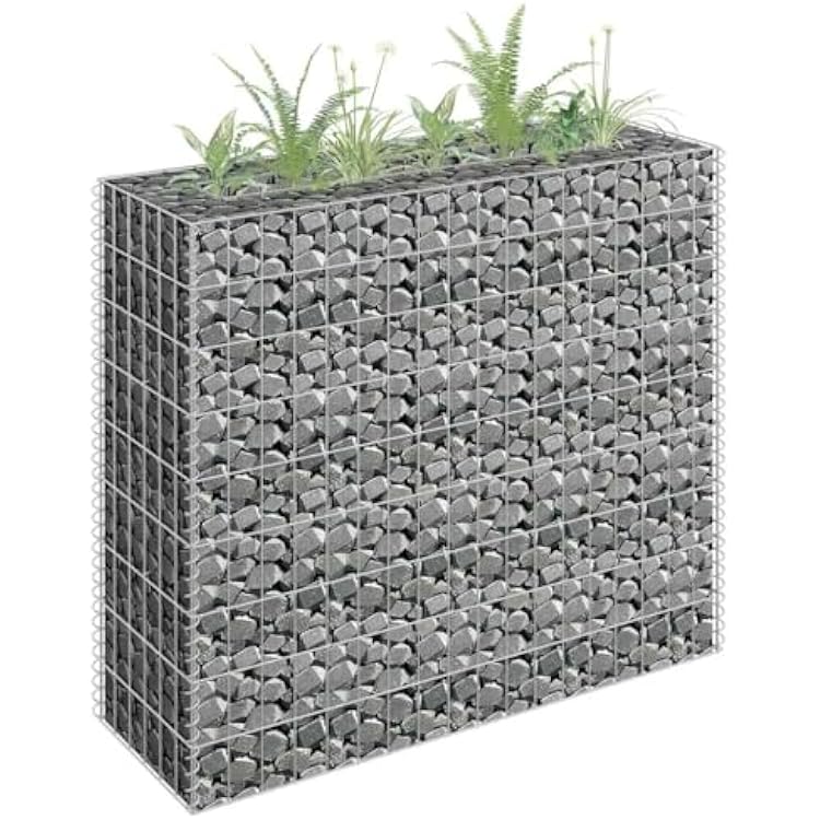 Gabion Raised Bed Silver Galvanized Steel 35.4x11.8x35.4 in,Home & Garden,Lawn & Garden,Gardening,Pots & Planters,145631