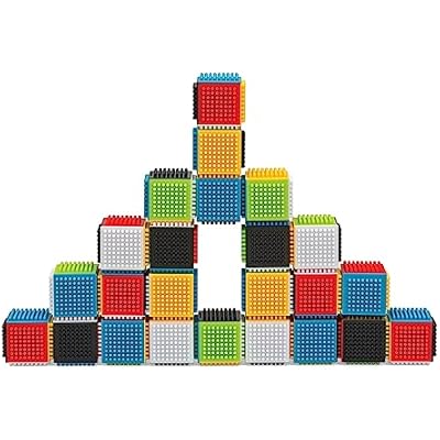 Infantino Press & Stay Sensory Blocks, Developmental Activity Blocks, 24-Piece Multicolor Stacking Toy Set for Babies & Toddlers 12 Months