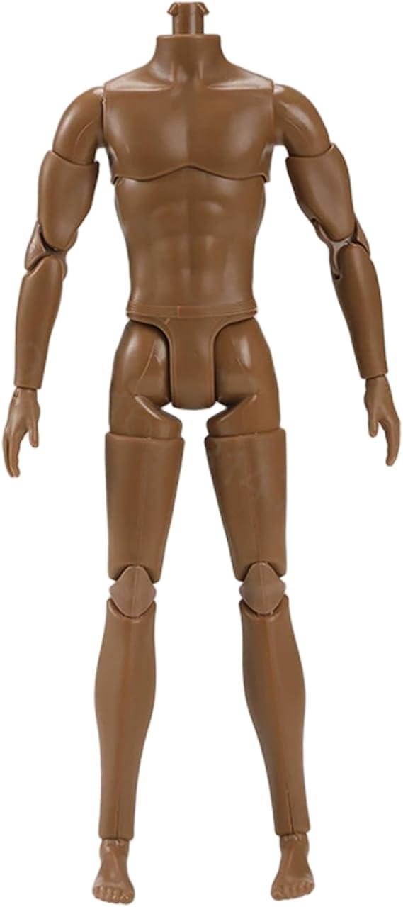 Custom Action Figures, 1/6 Scale Action Figure, Multi Jointed Movable Male Muscular Figure Body for Display Doll Collection, Brown