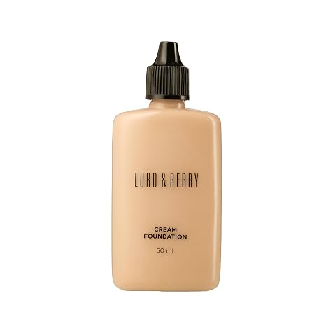 Lord & Berry CREAM FOUNDATION Fluid Foundation, Long Lasting Waterproof Coverage Foundation Enriched With Vitamin E and Argon Oil