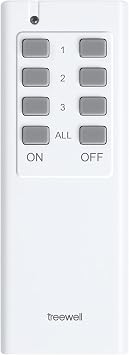 Remote Control Accessory, Compatible with All TREEWELL RF Control Wireless Outlets, Receivers, and Light Sockets, Programmable and Expandable, No Interference, R-13C