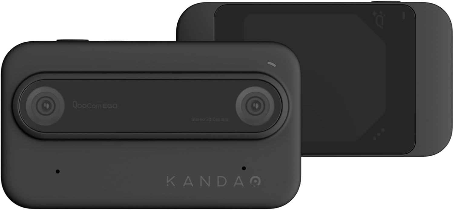 KanDao QooCam Ego - 3D Video Action Camera, 8K Photo 4K Video Stereoscopic Content for VR HeadsetsAR GlassesProjector, Black Camera Only