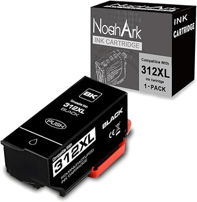 NoahArk 1 Pack 312XL T312XL Remanufactured Ink Cartridges Replacement for Epson 312 XL 312 T312 for Expression Photo XP-8500 XP8500 Printer Black, 1 Pack