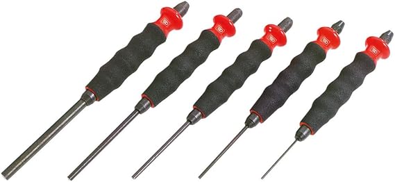 Facom Pin Punch, Punch with Handle Set, 4 Pieces