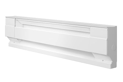 Cadet F Series 24" Electric Baseboard Heater (Model: 2F350W, Part: 09949), 1195/895 BTU, 240/208 Volt, 350/262 Watt, White