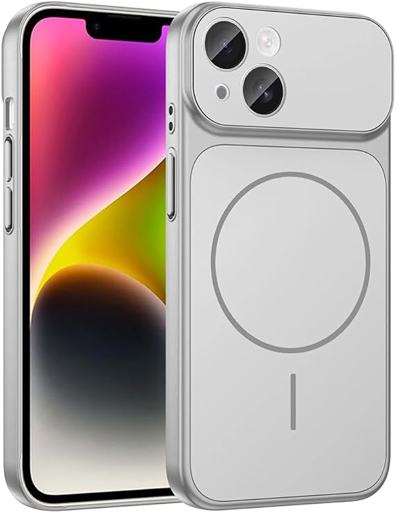 İPhone 15 ile Uyumlu 17 Pro Görünümlü Magsafe Destekli Kablosuz Şarj Özellikli Kamera Lens Korumalı Şık Metal Görünümlü Telefon Kılıfı