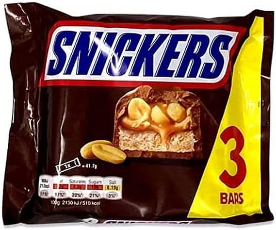 Snickers Chocolate Bars Multipack - Case 3 x 41.7g
