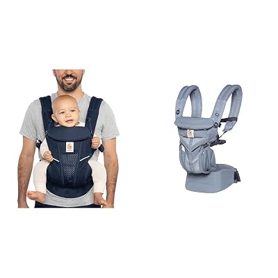 Ergobaby All Carry Positions Breathable Mesh Baby Carrier with Enhanced Lumbar Support & Airflow & Omni 360 All-Position Baby Carrier for Newborn to Toddler with Lumbar Support