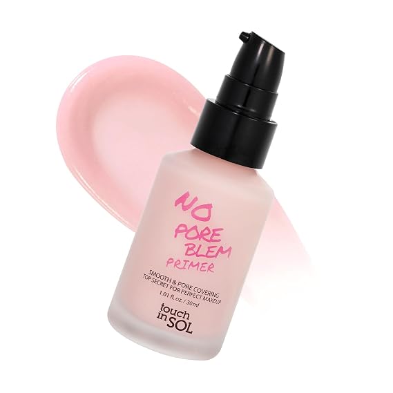 TOUCH IN SOL No Poreblem Primer Pore Primer for Korean Makeup, Mattifying Primer for Oily Skin, Pore Eraser for Large Pores, Blurring Finish from K Beauty (1.01 fl.oz/30ml)