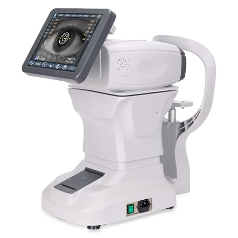 Fully Automatic Refractometer Keratometer and Optometry Optical Equipment Refractor for Optometrist Clinics and Ophthalmologists (White)