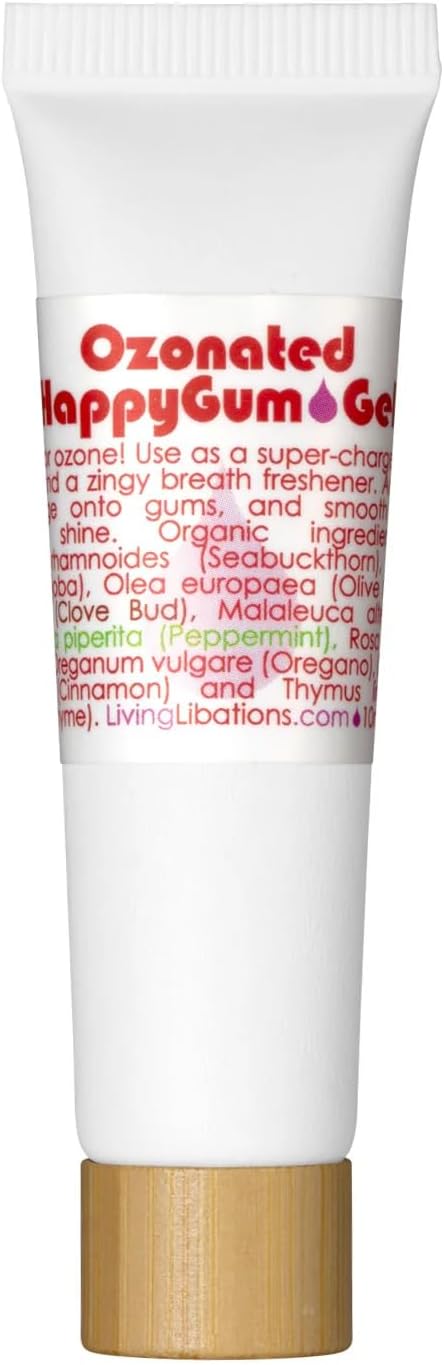 Living Libations - Organic Ozonated Happy Gum Gel | Natural, Wildcrafted, Vegan Clean Beauty 0.34 fl oz | 10 ml Packaging May Vary
