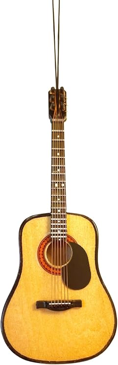 Broadway Gifts 5 Inch Natural Wood String Guitar Ornament Decoration
