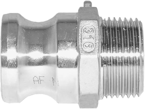 AF Hydro Stainless Steel 316 Cam and Groove Hose Fitting, Type F Male Adapter Coupler x 1 NPT Male Thread, Pressure Rating up to 250 PSI, Easy Connect and Disconnect Low Pressure Camlock