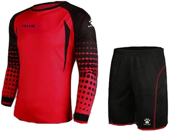 KELME Soccer Goalie Jersey Padded Uniform Kit - Goalkeeper Jersey, Shorts, Socks - Mens Football Padded Shirt Kids/Adult size
