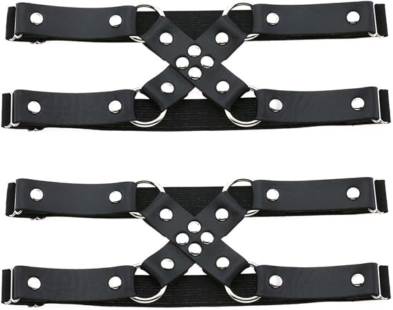 YunPeng Adjustable Leg Garter Belt Women Leather Punk Gothic Thigh Harness Garter 2pcs