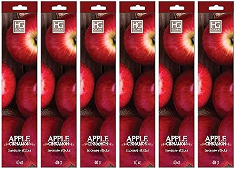 Hosley 120 Pack Incense Sticks + Bonus 120 Pack (Total 240) Apple Cinnamon Bulk Pack Perfect for Home, Meditation & Aromatherapy