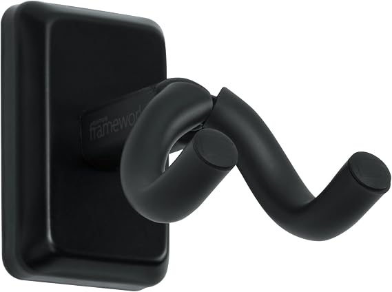 Gator Frameworks Wall Ukulele/Mandolin Hanger with Black Mounting Plate (GFW-UKE-HNGRBLK)