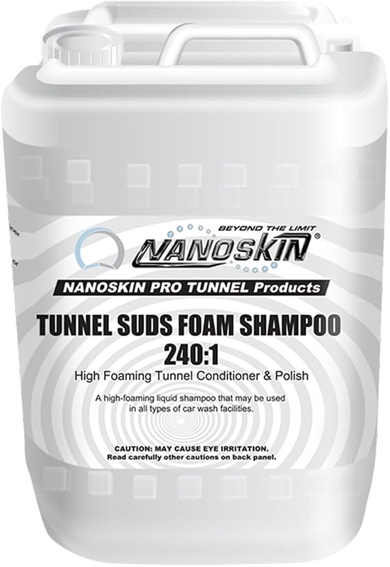 Nanoskin TUNNEL SUDS High-Foaming Shampoo for Car Wash Tunnels, 5 Gallon | 240:1 Dilution, For Foamer Units and Direct Injection, Hydrominder Pre-mix, For Automatic Wash Systems & Foam Cannons