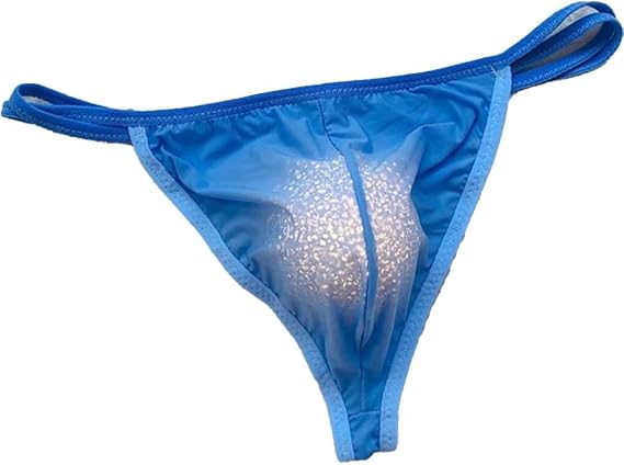 Faringoto Sexy Ice Silk Men's Thong Breathable Thin Pouch Underwear Men Plus Size