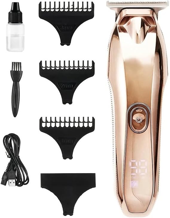 Hair Clippers for Men, Rose Gold Barber Professional Hair Clipper Electric Cordless LCD Rechargeable Hair Trimmer Hair Cutting Machine Hair Barber