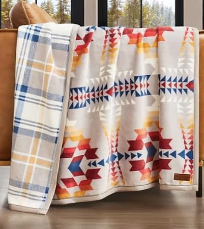 Pendleton Reversible Plush Throw - 50" x 70" (1, Legend Lake Grey)