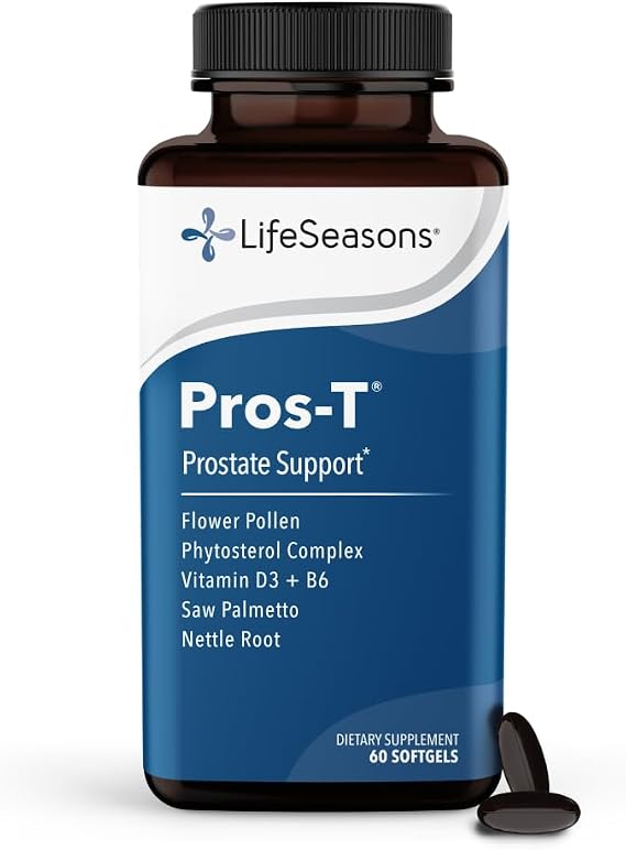 Pros-T - Prostate Support Supplement - Saw Palmetto, Phytosterol, Zinc, Nettle, Vitamin D-3 & B6 - Promote Healthy Prostate Function & Normal Urinary Flow - Improve Tissue Integrity - 60 Softgels