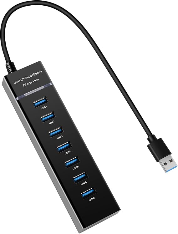 7-Port USB Hub, YaimhSound 6 Port USB Hub, USB to Multiple USB, USB 3.0 2.0