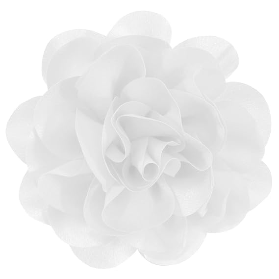 6.3 Inches White Large Floral Brooch Pins & Flower Hair Clips for Women | Elegant White Rose Hair Clip Large Flower Brooches for Women | Charming Pins for Clothes & Dress Accessories for Woman Fashion
