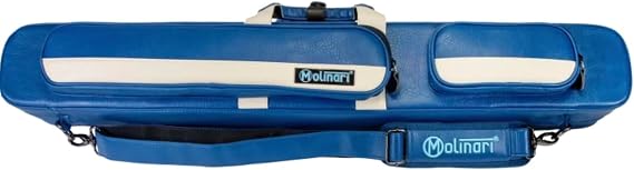 cue case billiards pool 2x4 semi hard Blue/Beige * Also Called Flat Bag or Hybrid.