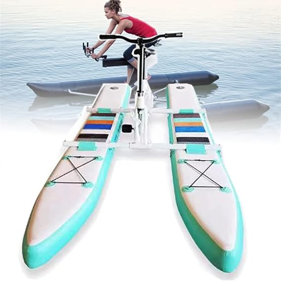 Water Bicycle Boat, Water Bikes, Inflatable Kayak Bikeboat for Lake, Inflatable Pedal Boat for Lake Ocean, Outdoor Pedal Bicycle Boat