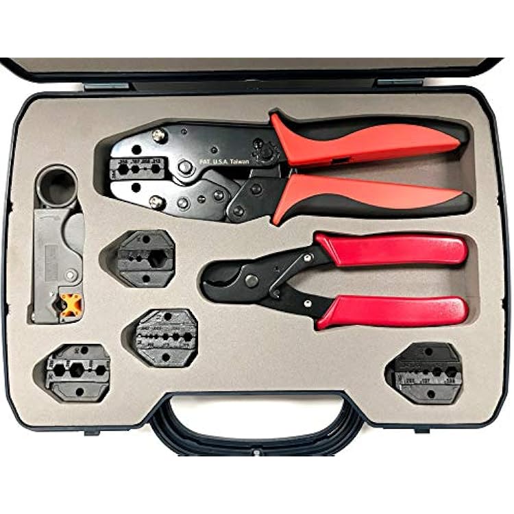 Crimpers,Professional Ratcheting Wire Crimping Tool, Electrical Crimper for Connectors, Multi-Purpose Crimping Tool Set 5 IN 1 Multi-Purpose Crimping Tool Set