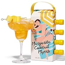 Thoughtfully Cocktails, Margarita Mixer Gift Set, 2.3 Ounces Each, Flavors Include Blood Orange, Strawberry, Mango, Watermelon, and Lime, Includes Rimming Salt, Pack of 4 (Contains NO Alcohol)