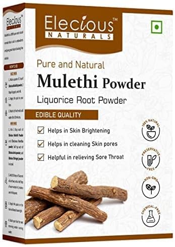 SPEC Elecious Mulethi Powder for Body, Skin, Face and Hair (200 Grams), Skin Whitening | Yashtimadhu Powder, Liquorice Powder for Eating