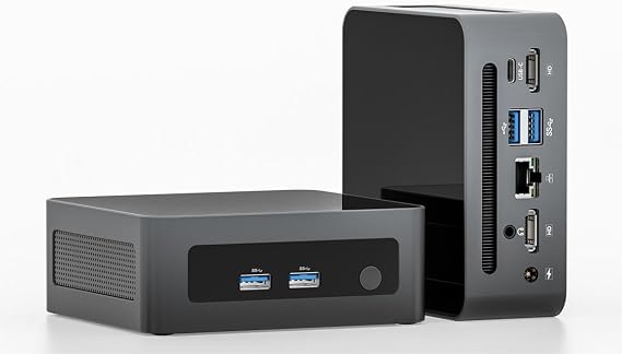 Mini PC, AMD RyzenTM 5 5600H Mini Computer (6C/12T,Up to 4.2 GHz) with 16GB DDR4 RAM/512GB M.2 2280 NVMe SSD, RadeonTM Graphics(7 core 1800 MHz), 2*HDMI(4K@60Hz), Type-C(4K@60Hz), WiFi 6, BT5.2