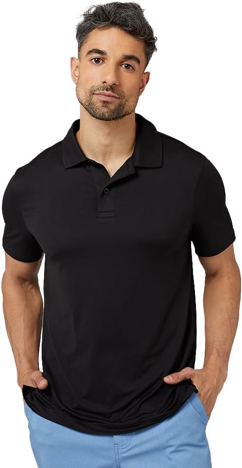 32 Degrees Men's Cool Classic Polo, Slim Fit, Moisture Wicking, 4-Way Stretch, Golf, Tennis