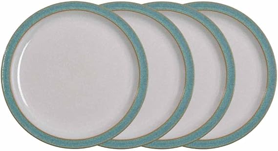 Denby Elements 4 Piece Dinner Plate Set, Green