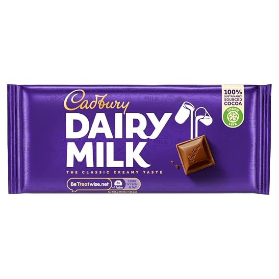 Cadbury Dairy Milk Chocolate Bar, 110g