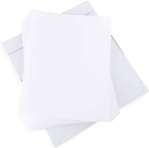 Wafer Paper Flexible Edible Printer Sheets 50 Pack 0.4mm White Letter Size 8.5" x 11" Cake Topper Decoration Burn Away by MeganJDesigns