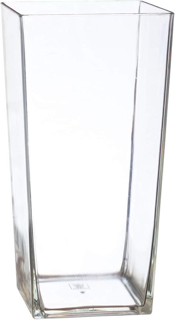Royal Imports Acrylic Square Vase 5"X10"Tall Non Breakable Plastic, Clear