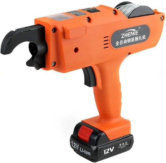 8-34mm Rebar Tier Tying Machine,Automatic Steel Bar Rod Binding Tool,Electric Reinforcing Rebar Tier Gun,Steel Bar Rod Tying Banding Tool Kits Steel Strapping Banding Tool Set (Orange)