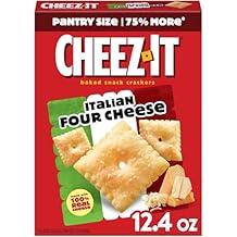 Cheez-It Cheese Crackers, Baked Snack Crackers, Office and Kids Snacks, Italian Four Cheese, 12.4oz Box (1 Box)