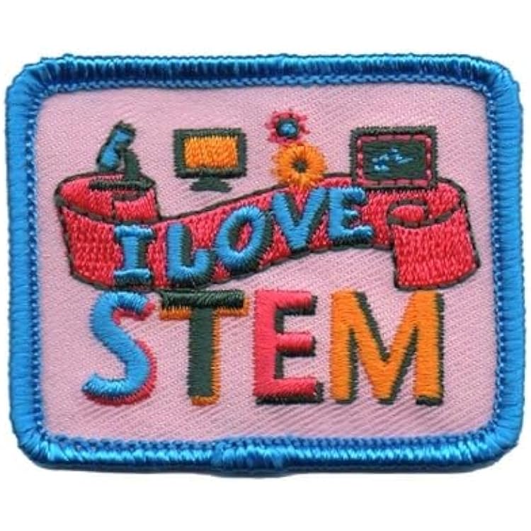 Lunch Money I Love STEM - Science, Technology, Engineering, and Mathematics Embroidered Iron On Patch Education School - Learning - Research Patch