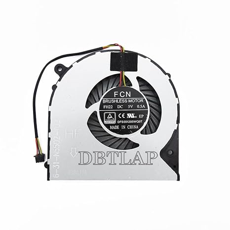 CPU Cooling Fan Compatible for CLevo W350DW N350DW M510D1 N550RC Series DFS551205WQ0T FH22 6-31-N5502-102 5V 0.50A Fan