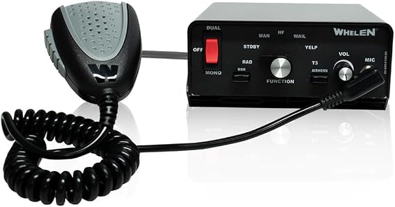 Whelen 295HFSC9 Dual Siren - 200-Watt Emergency Vehicle Siren | 8 Programmable Profiles, Hands-Free Operation, Removable Microphone, Title 13-Compliant Sound Control, Compact Design