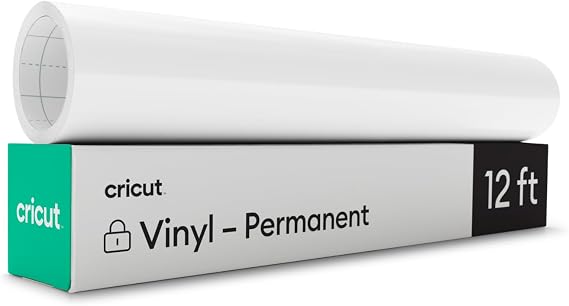 Cricut Premium Permanent Vinyl, 12ft - White (3-Pack of 4ft Rolls), Compatible with Cricut Explore/Maker Machines