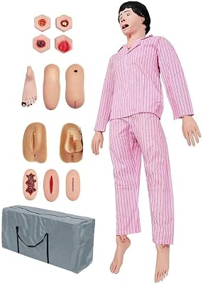 Teaching Model,Geriatric Training Manikin Patient Care Skills Mannequin with Wound Module & Amputation & Decubitus & GownFemale